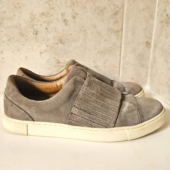 GUC Frye Slip-On Ivory Gore Sneakers in Gray Suede - Picture 1 of 8